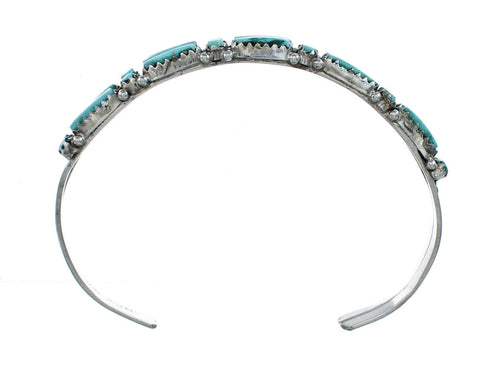 Turquoise Needlepoint Sterling Silver Zuni Cuff Bracelet NN20187